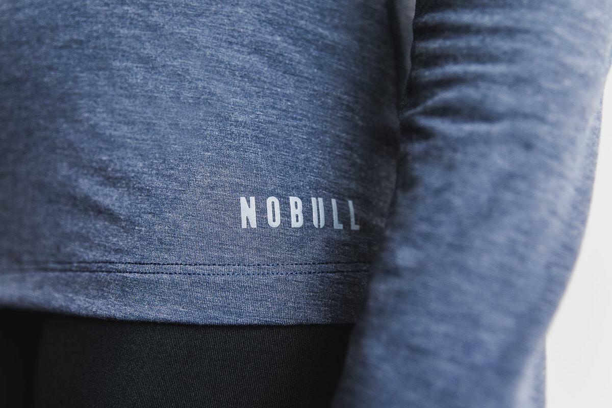 Nobull Women's Long Sleeves Navy | Australia (ZU7986)